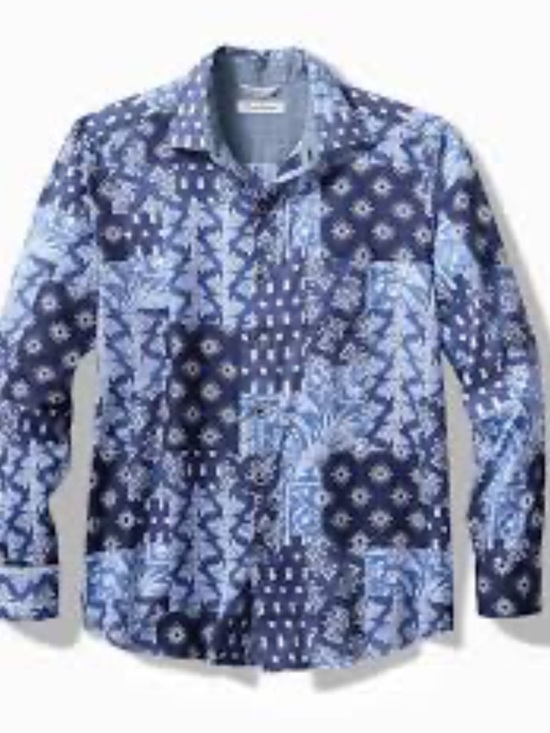 Tommy Bahama Other - NWOT Tommy Bahama Navy and White Tropical Print Long Sleeve Shirt Never Worn!!